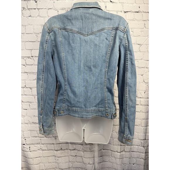 Levi's Light Blue Button Front Pocket Denim Trucker Jacket Large - Picture 4 of 12